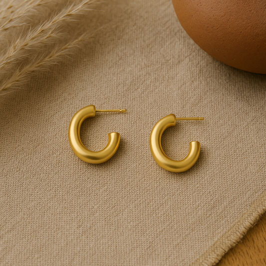 Aurora Mini Hoops – 18K Gold-Plated Stainless Steel | Timeless Vintage Studs