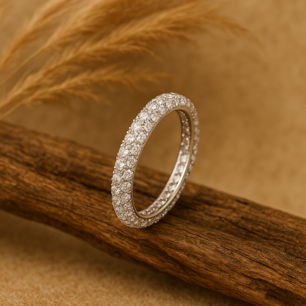 Celina Sparkle Band – Sterling Silver Zircon Ring | Stacking, Engagement or Anniversary Gift