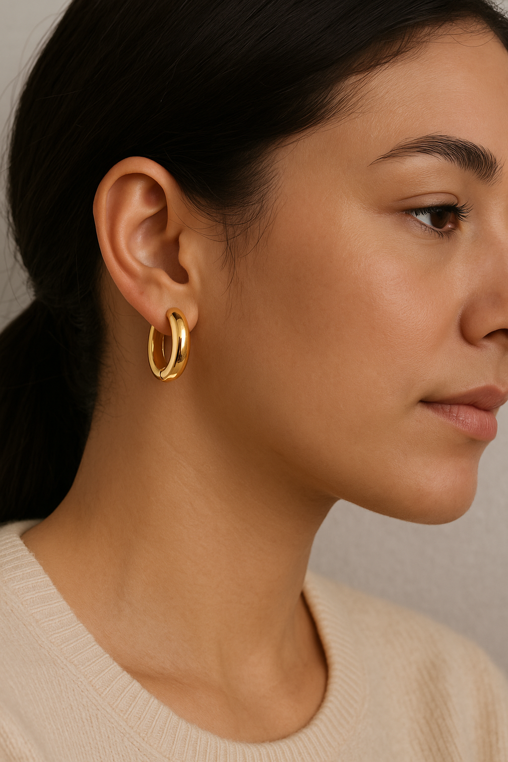 Nova Bold Hoops – 18K Gold or Rhodium-Plated Titanium | Timeless Circular Statement Hoops