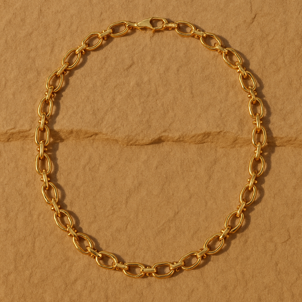 Solara Links – 18K Gold-Plated Stainless Steel | Vintage Oval-Link Chain Necklace