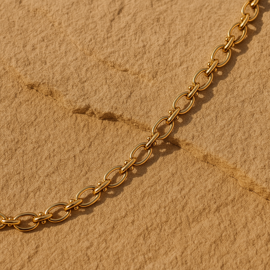 Solara Links – 18K Gold-Plated Stainless Steel | Vintage Oval-Link Chain Necklace